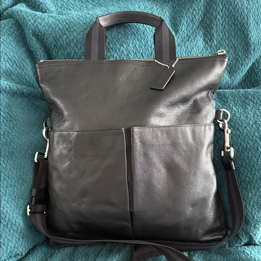 Coach Black Leather Messenger Bag